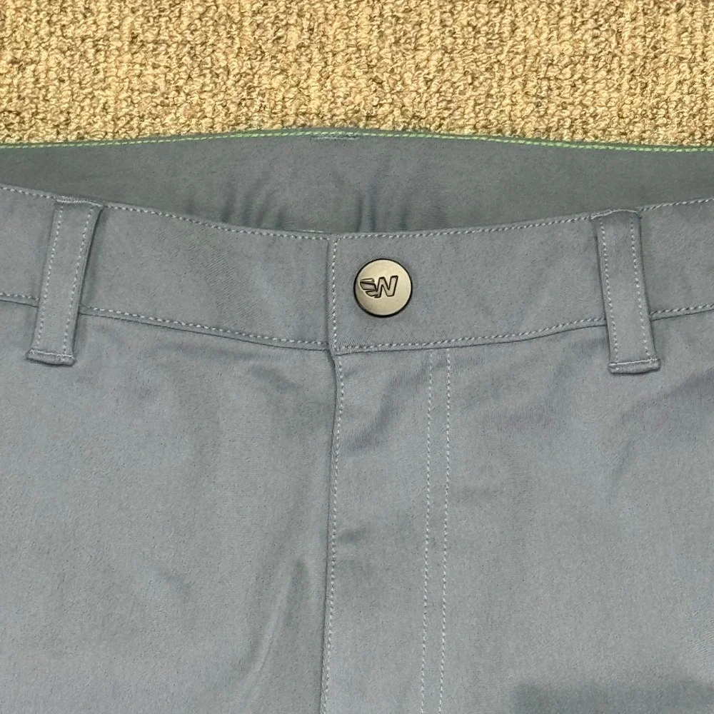WMLD1 Men's Performance Pants Blue Grey Stretch Technical Golf Trousers 34x34